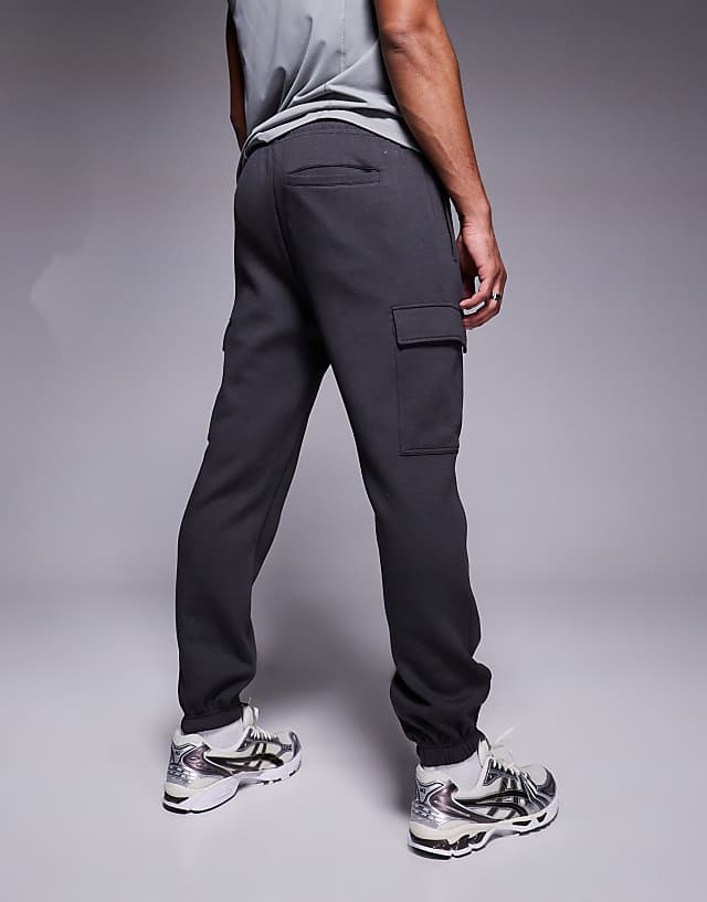 Asos 4505 Icon Training Quick Dry Performance Cargo Joggers In Charcoal