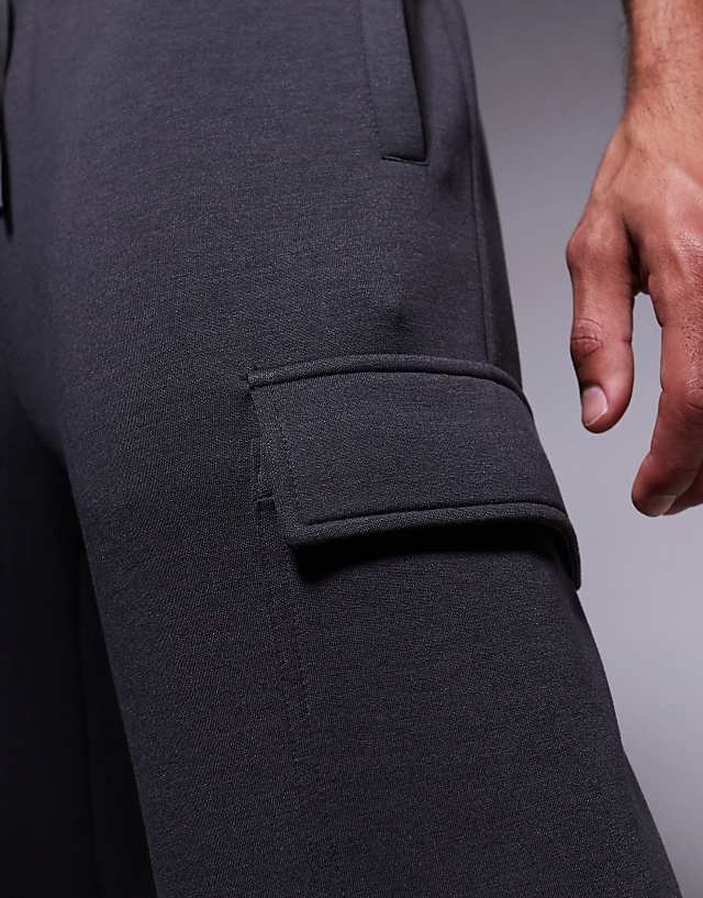 Asos 4505 Icon Training Quick Dry Performance Cargo Joggers In Charcoal