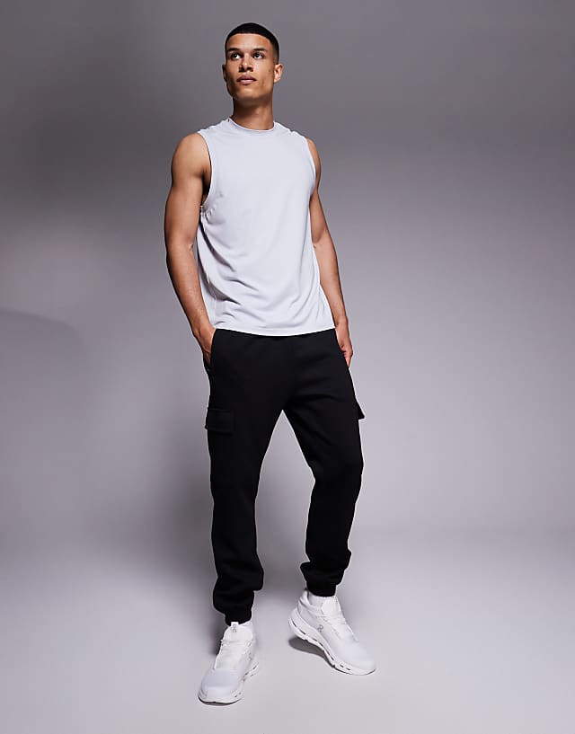 asos 4505 Icon training quick dry performance cargo joggers in black