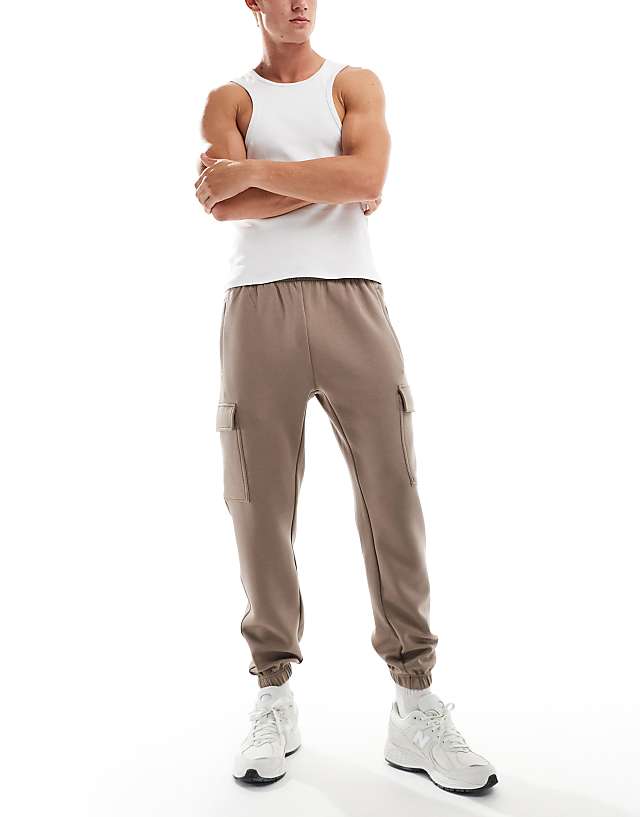 Asos 4505 Icon Training Quick Dry Performance Cargo Joggers In Taupe Grey