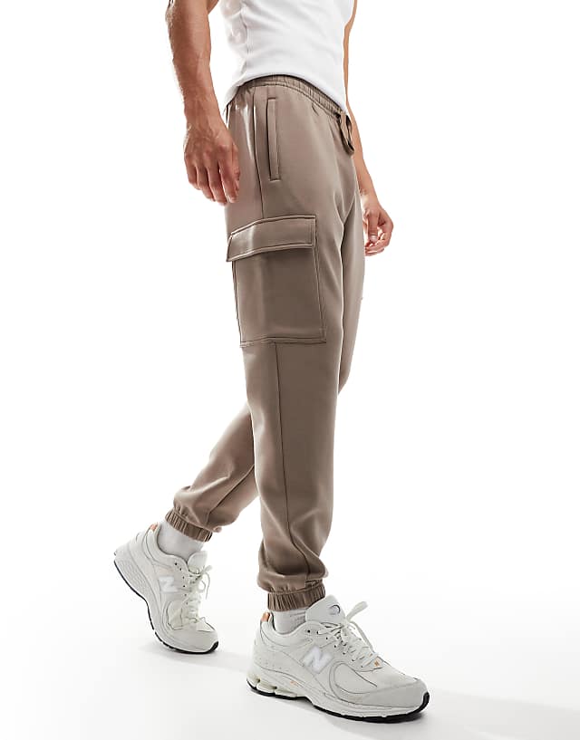 asos 4505 Icon training quick dry performance cargo joggers in taupe grey