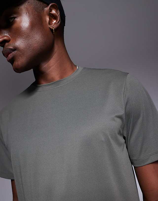 Asos 4505 Icon Training T-shirt With Quick Dry 2 Pack In Khaki And Grey