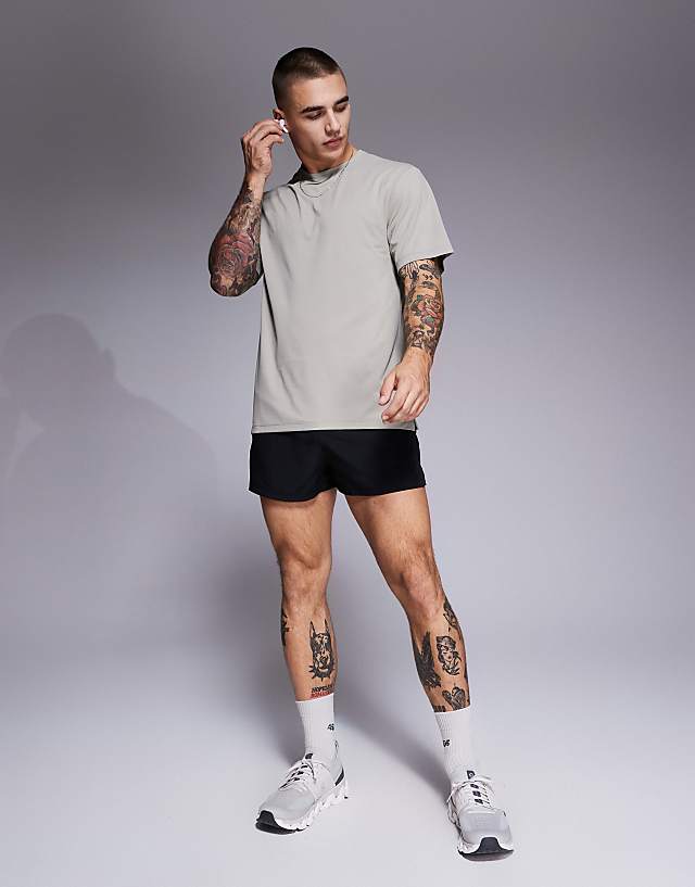 Asos 4505 Icon Training T-shirt With Quick Dry 2 Pack In Taupe And Slate Blue