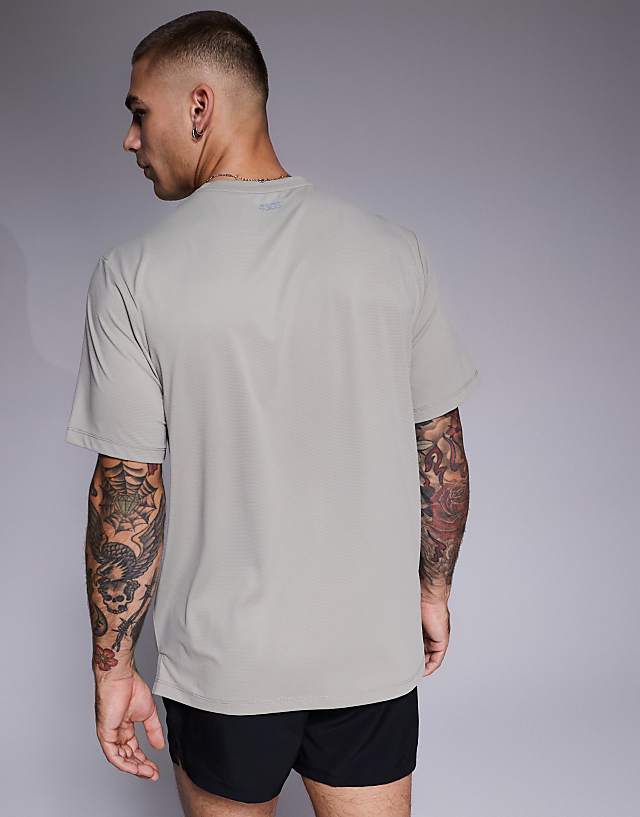 Asos 4505 Icon Training T-shirt With Quick Dry 2 Pack In Taupe And Slate Blue