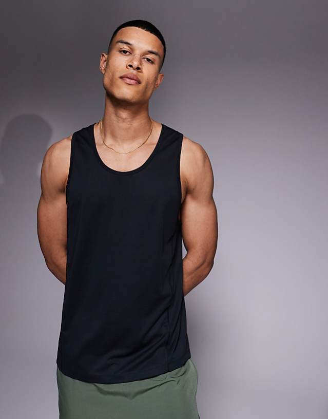 asos 4505 Icon training vest with racer back in black