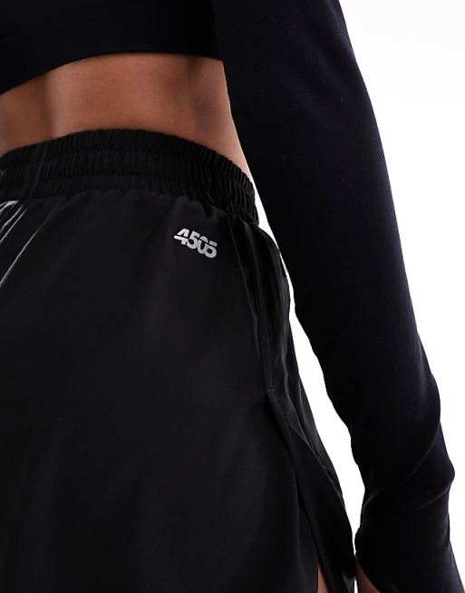 Asos 4505 Icon Woven Run Short With Zip Pockets In Black