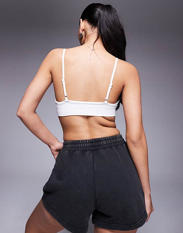 Asos 4505 Intimate Seamless Active Light Support Sports Bra In White