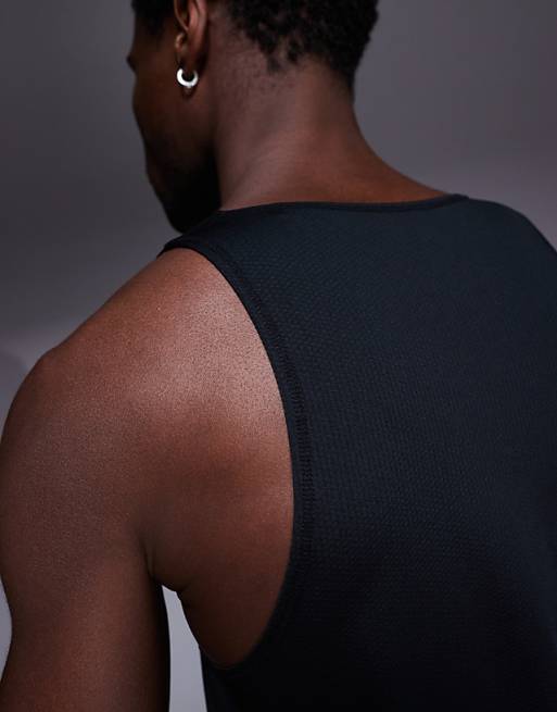 Asos 4505 Lightweight Quick Dry Mesh Running Singlet In Black
