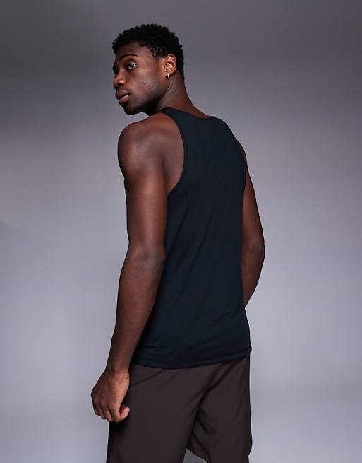 Asos 4505 Lightweight Quick Dry Mesh Running Singlet In Black
