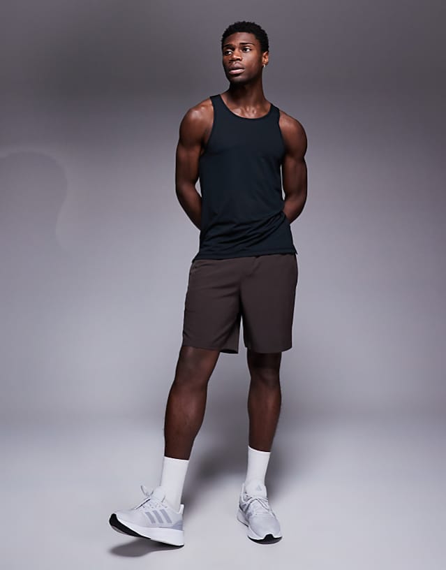 asos 4505 lightweight quick dry mesh running singlet in black