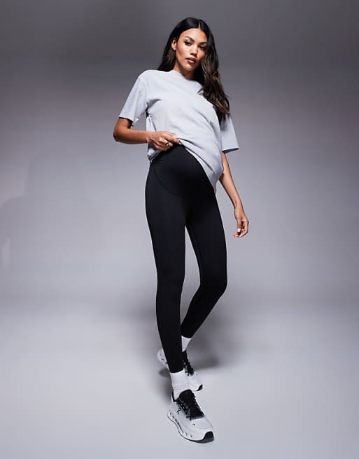 asos 4505 Maternity Icon active bum sculpt high waist gym legging with inner pocket in black