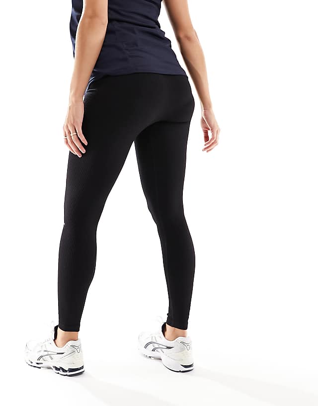 Asos 4505 Maternity Icon Seamless Rib Gym Legging In Black