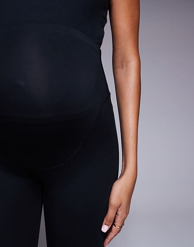 Asos 4505 Maternity Icon Soft Touch High Waist Slim Kick Yoga Legging In Black