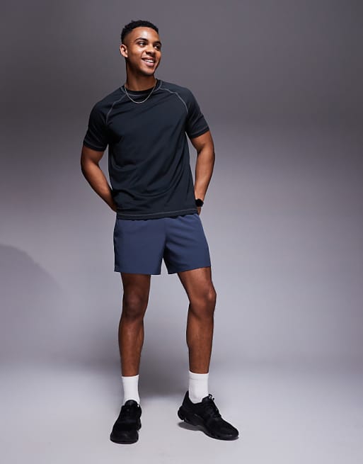 Asos 4505 Mesh Training T-shirt With Contrast Seams In Black
