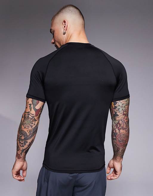 Asos 4505 Muscle Fit Seam Detail Quick Dry Base Layer In Black