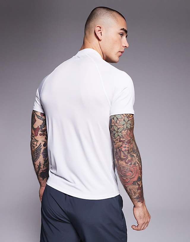Asos 4505 Muscle Fit Seam Detail Quick Dry Base Layer With Mock Neck In White
