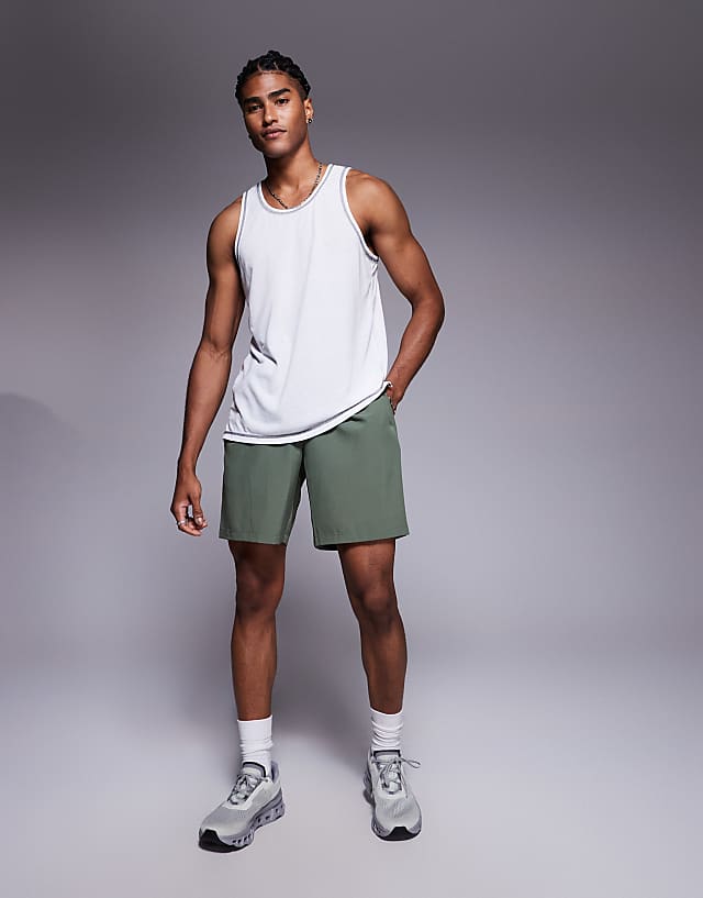 Asos 4505 Outdoor Runner Back Graphic Quick Dry Mesh Tank In White