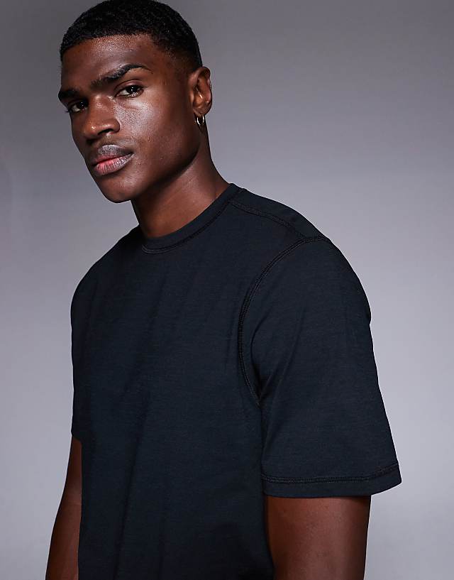 Asos 4505 Performance Quick Dry Straight Fit Training T-shirt In Black