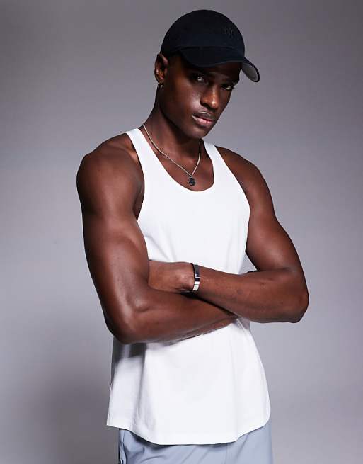 Asos 4505 Performance Quick Dry Stringer Vest In White