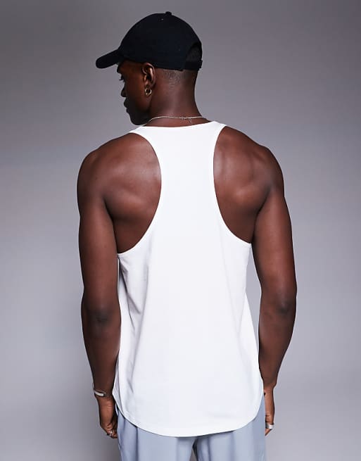 Asos 4505 Performance Quick Dry Stringer Vest In White