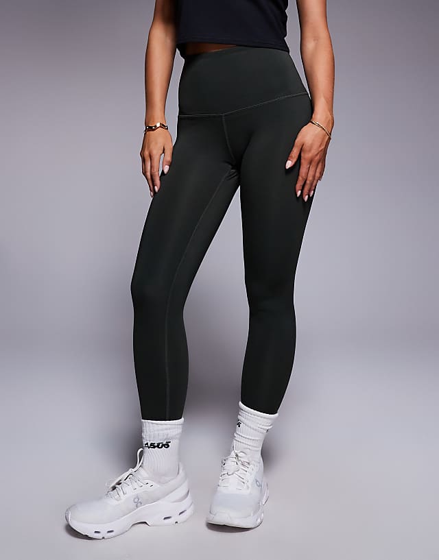 Asos 4505 Petite Icon Active Bum Sculpt High Waist Gym Legging With Inner Pocket In Khaki