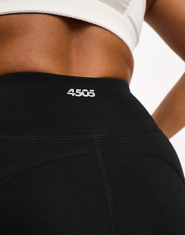Asos 4505 Petite Icon Active Tie Waist Run Legging With Phone Pocket In Black