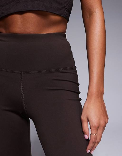 Asos 4505 Petite Icon Soft Touch High Waist Slim Kick Yoga Legging In Chocolate