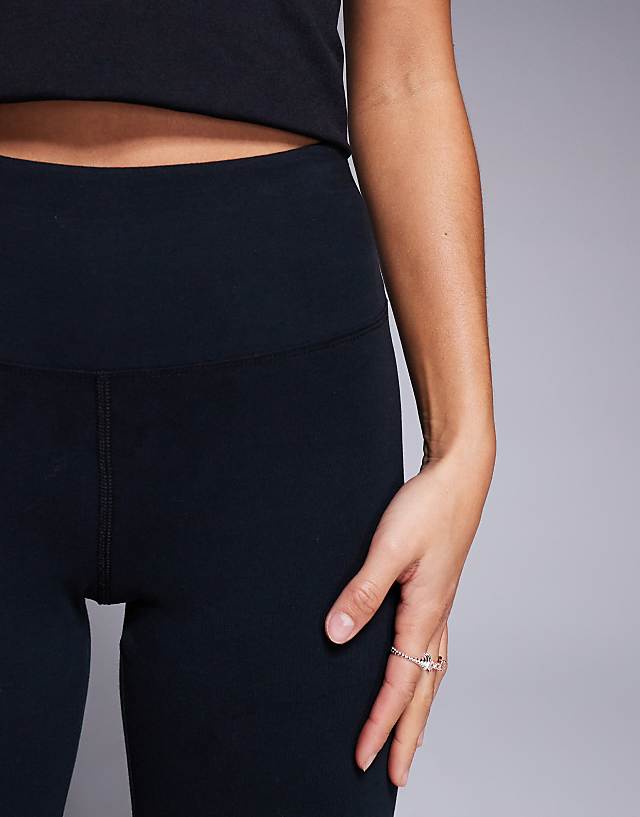 Asos 4505 Petite Icon Soft Touch High Waist Slim Kick Yoga Legging In Black