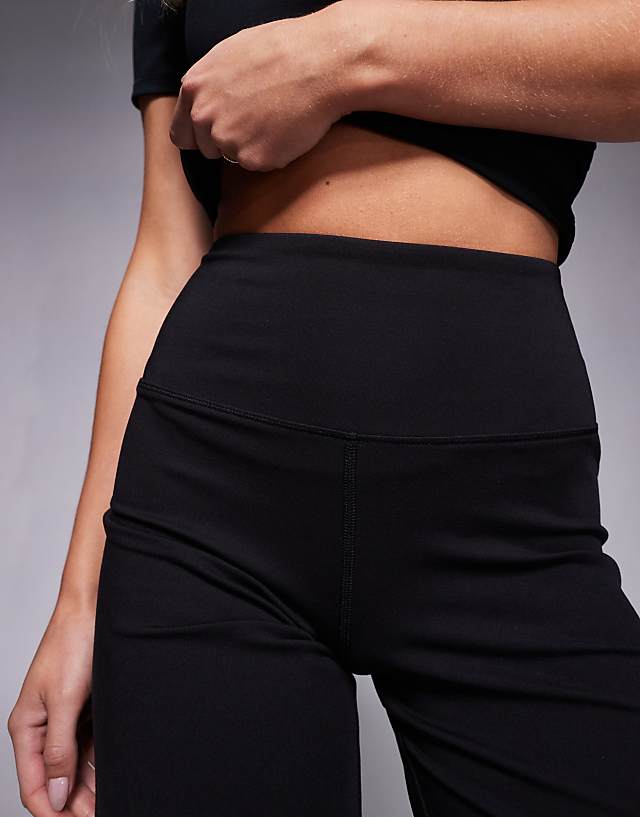 Asos 4505 Petite Icon Soft Touch High Waist Wide Leg Dance Pant In Black