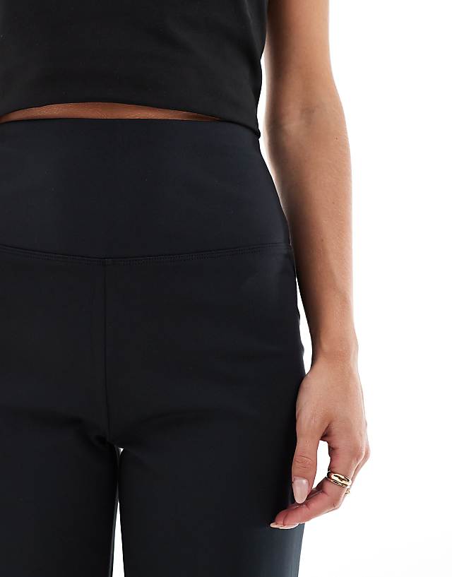 Asos 4505 Petite Icon Soft Touch High Waist Wide Leg Dance Pant In Black