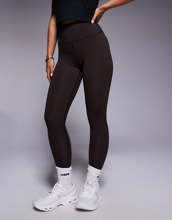 asos 4505 Petite Icon soft touch high waist yoga legging in chocolate