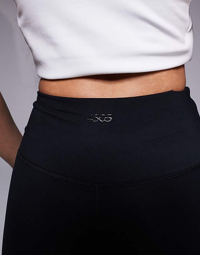 Asos 4505 Petite Icon Soft Touch Wrap Waist Slim Kick Yoga Legging In Black