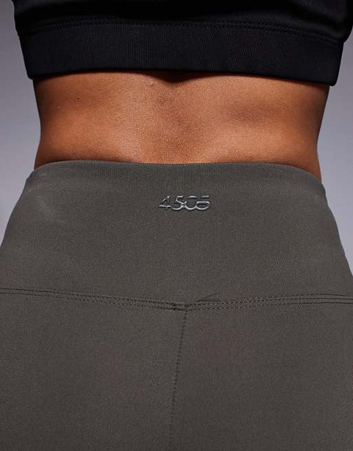 Asos 4505 Petite Icon Soft Touch Wrap Waist Wide Leg Dance Pant In Dark Olive