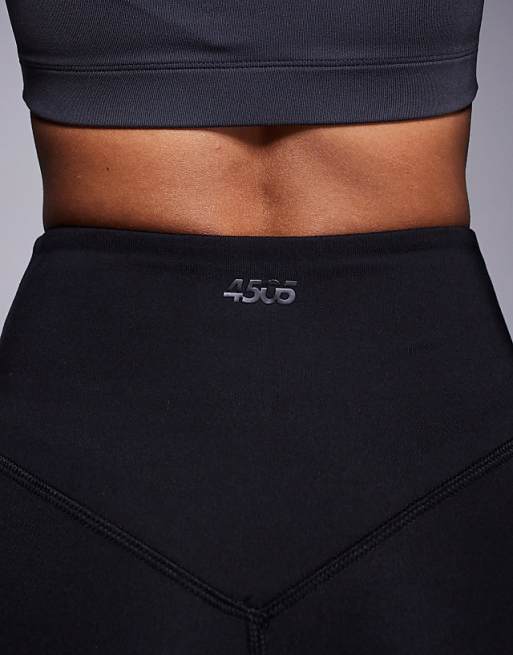 Asos 4505 Petite Icon Soft Touch Wrap Waist Yoga Legging In Black