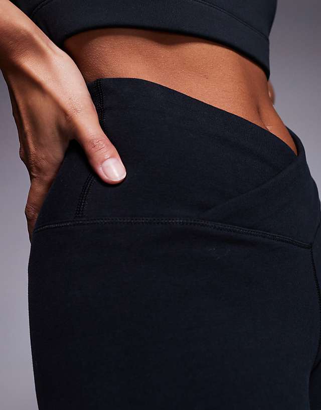 Asos 4505 Petite Icon Soft Touch Wrap Waist Yoga Legging In Black