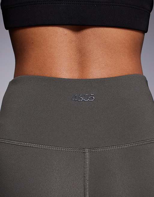 Asos 4505 Petite Slim Kick Legging With Wrap Waist In Soft Touch Fabric In Dark Olive - KHAKI