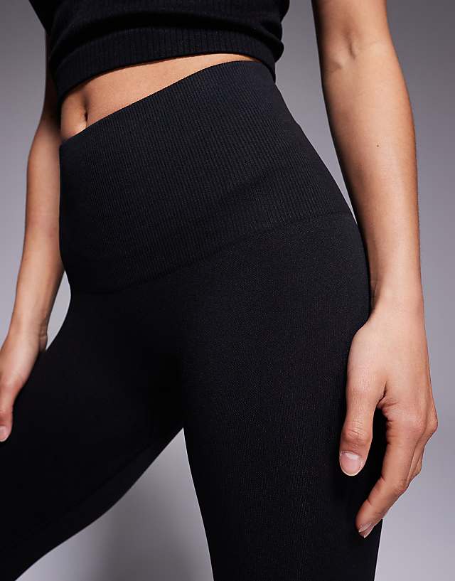Asos 4505 Petite Smooth Seamless High Waist Gym Legging In Black