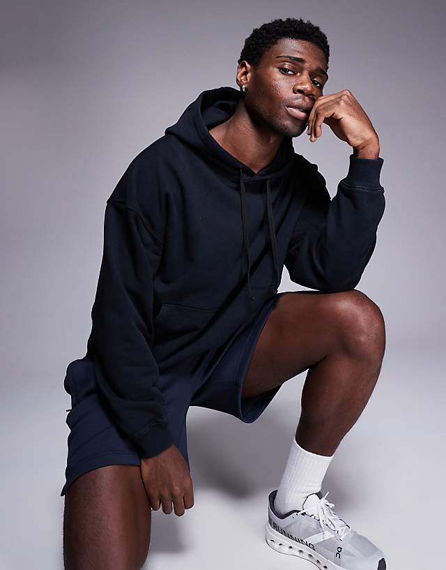 Asos 4505 Quick Dry Heavyweight Training Hoodie In Washed Black