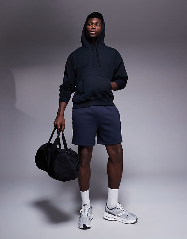 asos 4505 quick dry heavyweight training hoodie in washed black