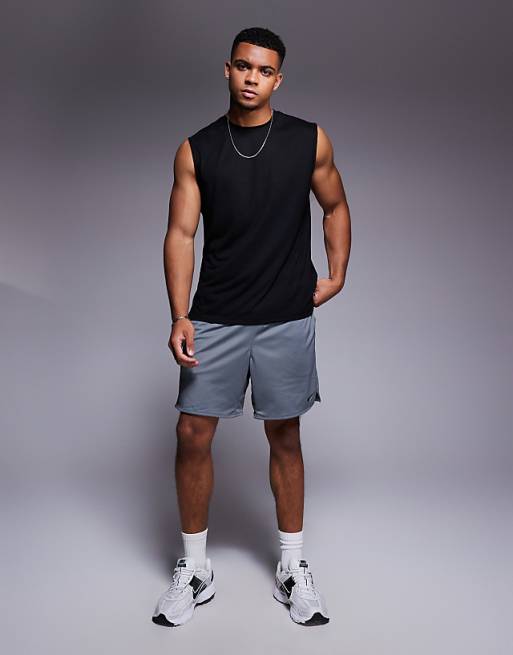 Asos 4505 Quick Dry Mesh Running Boxy Tank In Black