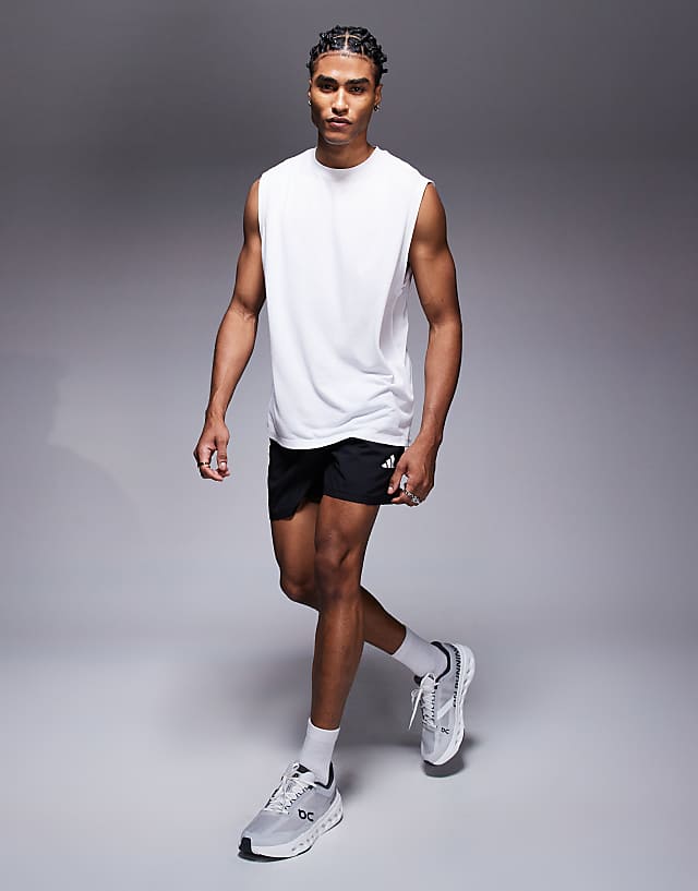 Asos 4505 Quick Dry Mesh Running Boxy Tank In White