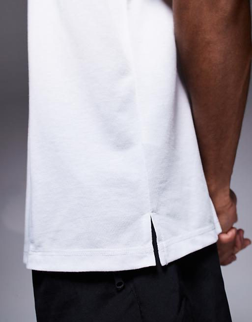 Asos 4505 Quick Dry Mesh Running Boxy Tank In White