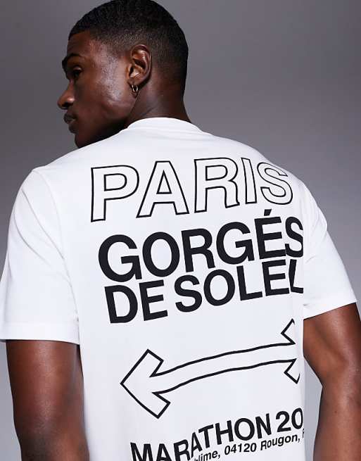 Asos 4505 Quick Dry Performance Jersey Back Graphic Oversized Running T-shirt In White