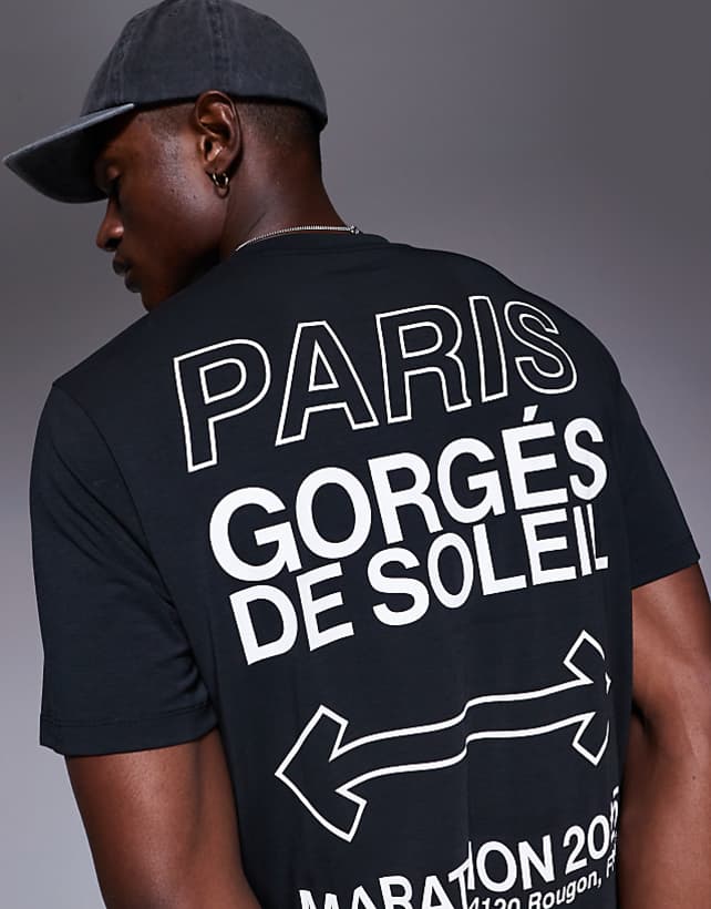 asos 4505 quick dry performance jersey back graphic oversized running t-shirt in black