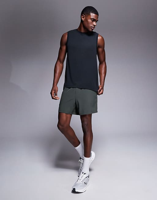 Asos 4505 Quick Dry Performance Jersey Back Graphic Running Tank In Black