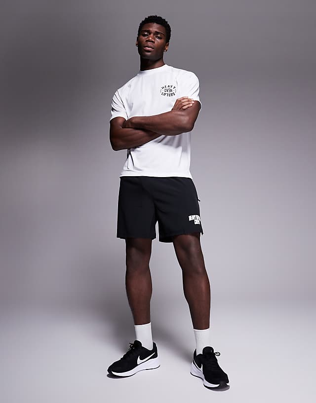 Asos 4505 Quick Dry Performance Jersey Chest Graphic Oversized Training T-shirt In White