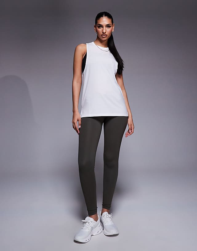 Asos 4505 Quick Dry Performance Jersey Drop Armhole Vest In White