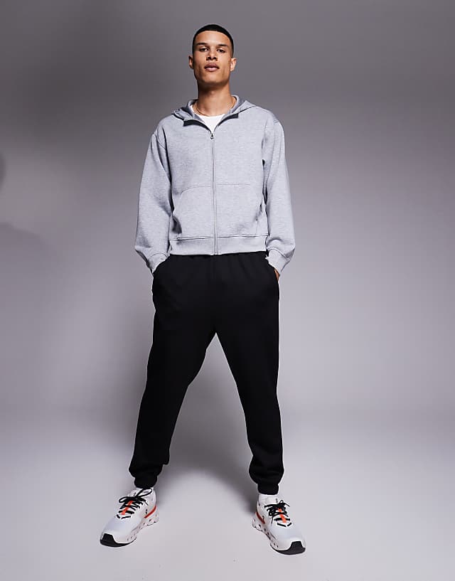 Asos 4505 Quick Dry Performance Jersey Training Hoodie In Grey Marl