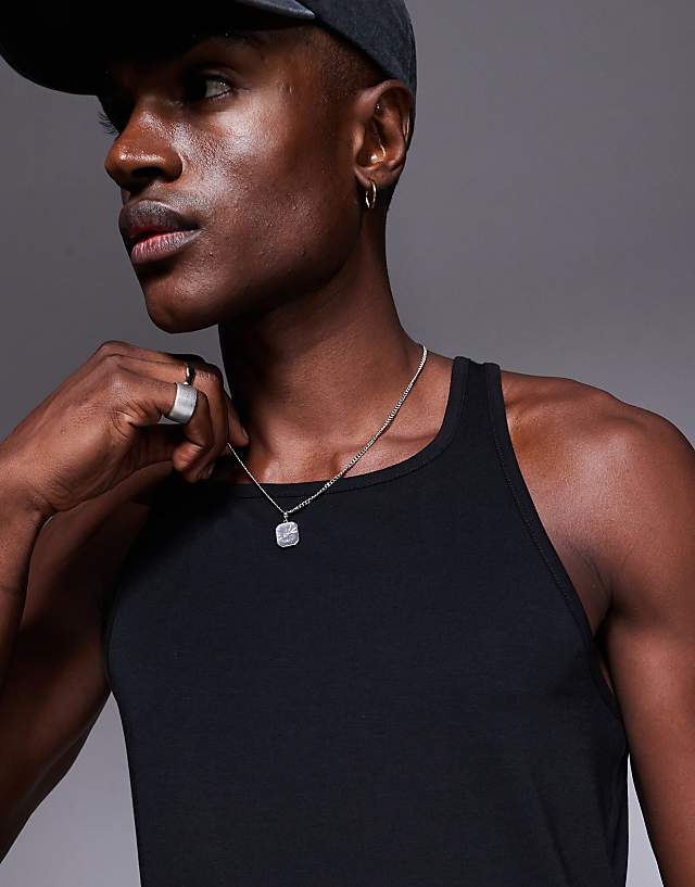 Asos 4505 Quick Dry Square Neck Slim Fit Training Vest In Black