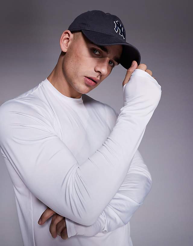 Asos 4505 Regular Fit Quick Dry Long Sleeve Running T-shirt In White